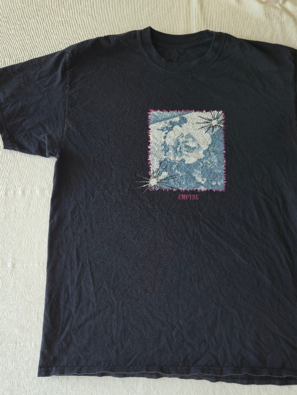 Empyre SKATER Wear Black Graphic T-Shirt with Rose Print